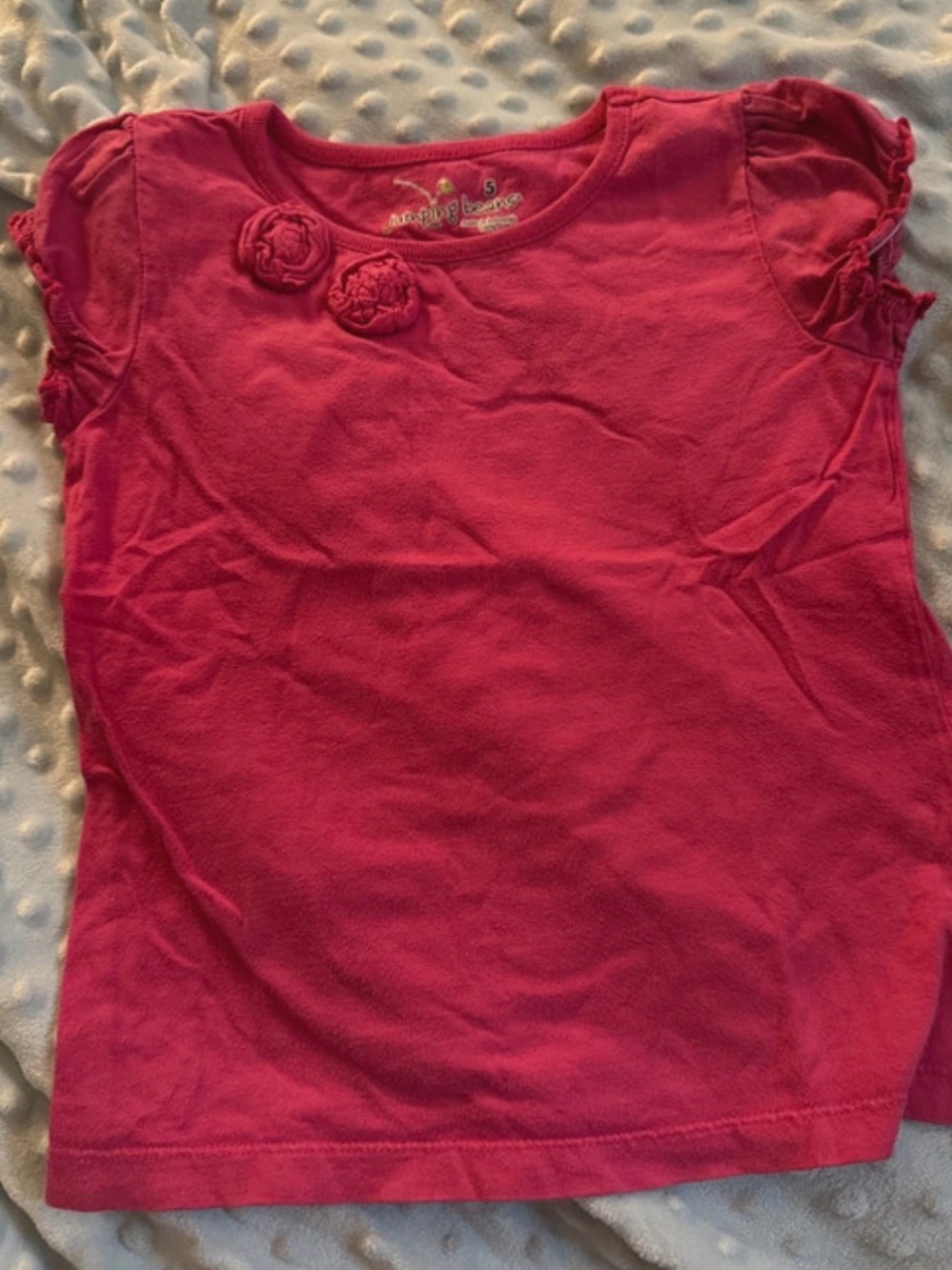 jumping beans Hot Pink Short Sleeve Tee with Rosette Accents